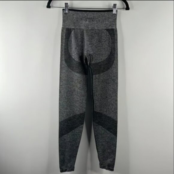 Victoria Secret Pink Seamless Workout Tight Leggings Size XS Pure Black Marl - Picture 3 of 6
